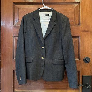 J. Crew Factory Original Schoolboy Blazer Wool Blend Dark Gray Sz 14